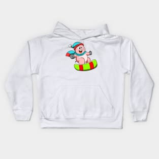 Pig at Snowboarding with Snowboard Kids Hoodie